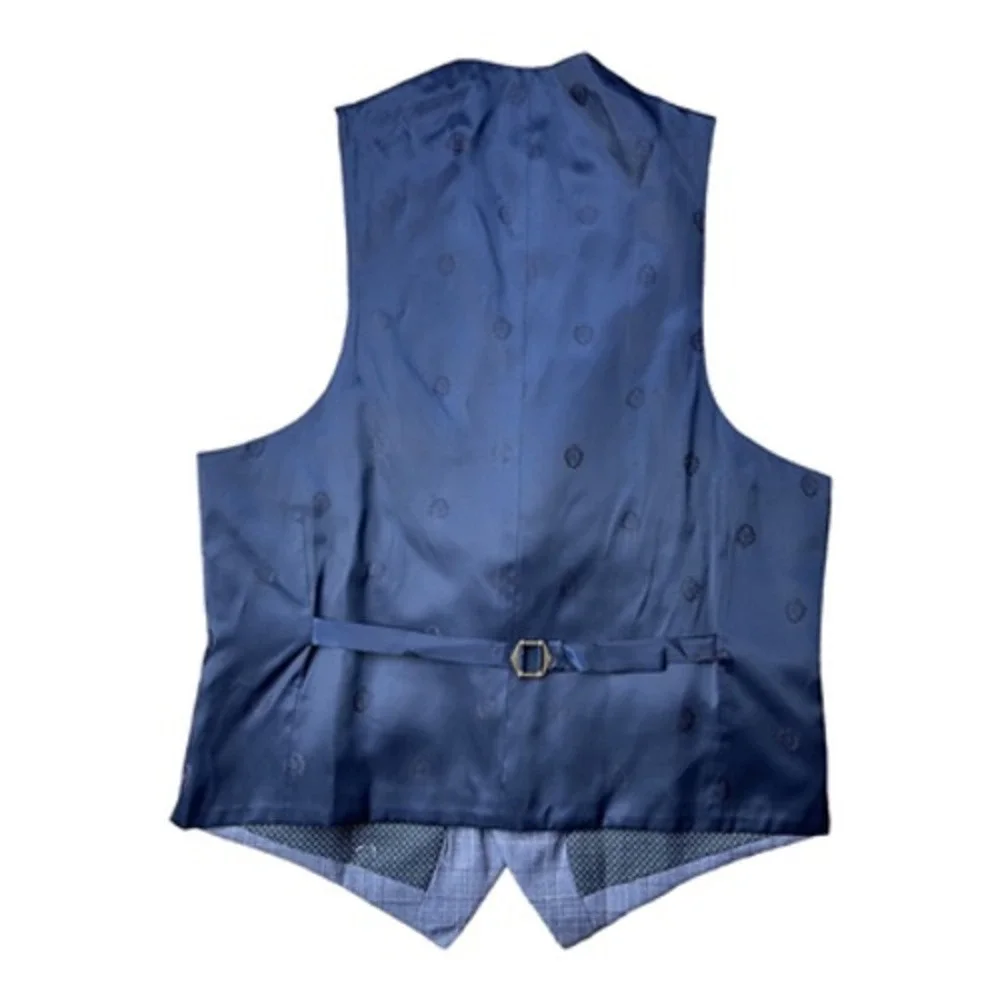 Lauren Ralph Lauren Suit Vest Mens S Blue NEW Hitchcock Glen Plaid Wool Blend